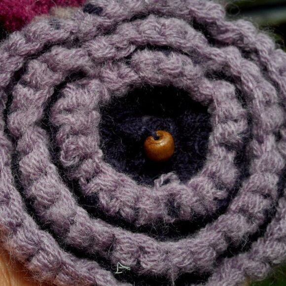 EUC SAN DIEGO HAT CO. Purple 100% Acrylic Girls Knit Scarf with Large Flower - Picture 6 of 10